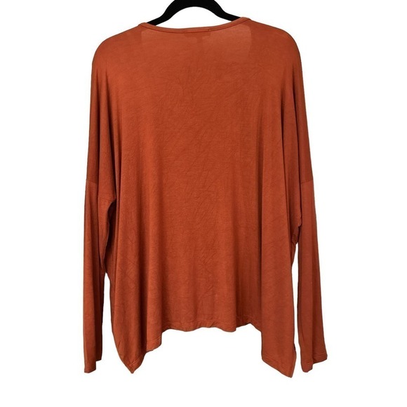 Final Touch Women's Rayon Modal Long Sleeve Scoop Neck Pullover Top Size L Rust - Picture 5 of 5